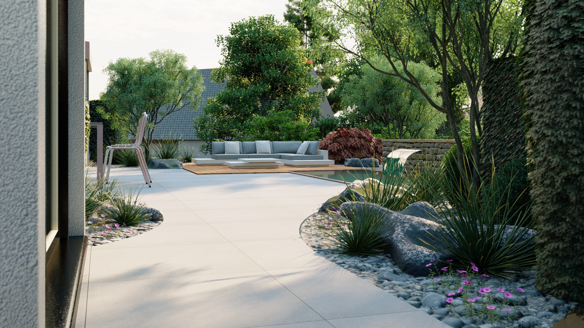 Gartenarchitektur mit modernster 3D-Visualisierung Serena Gartenbau Uster